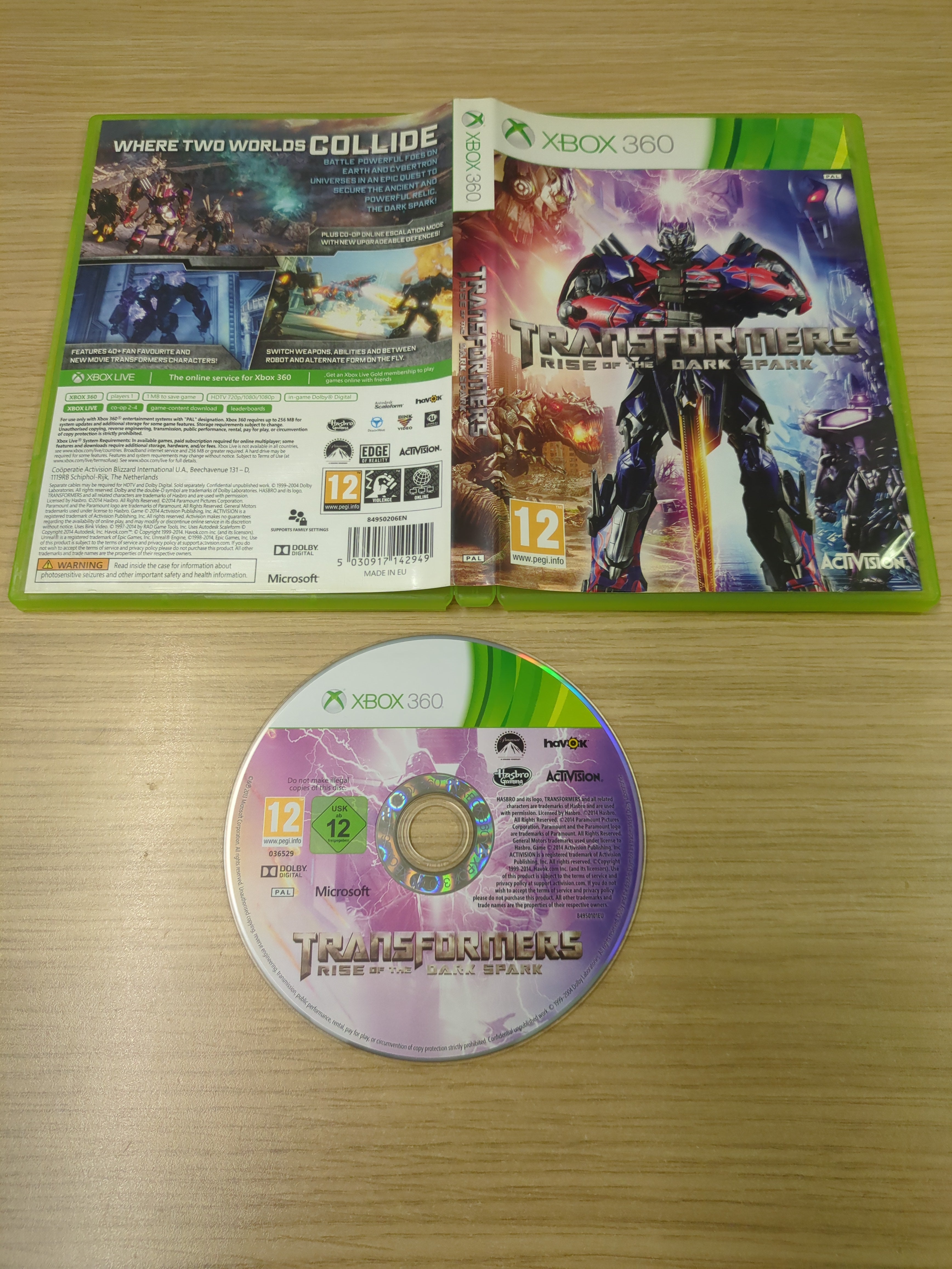 Transformers Rise of The Dark Spark Xbox 360 game Transformers Rise of The Dark Spark Xbox 360 game